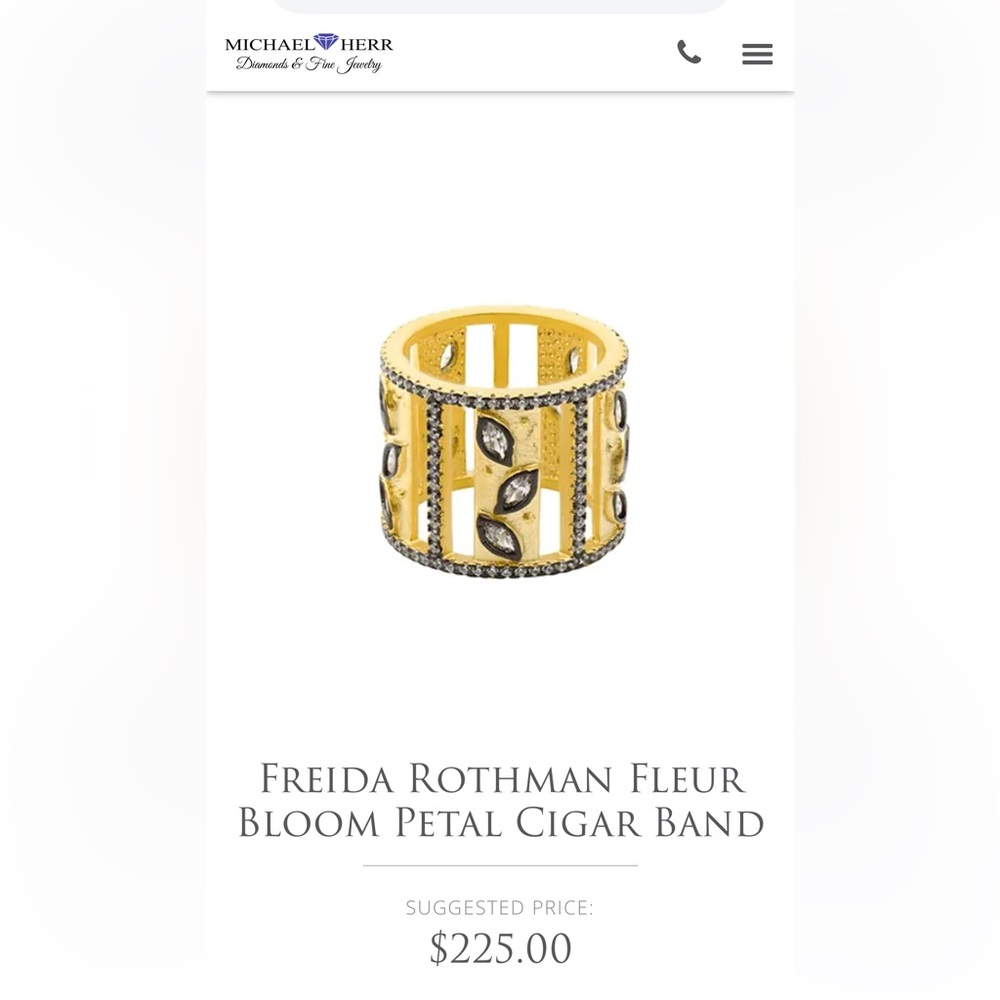 Freida Rothman gold over sterling silver Statement Ring
